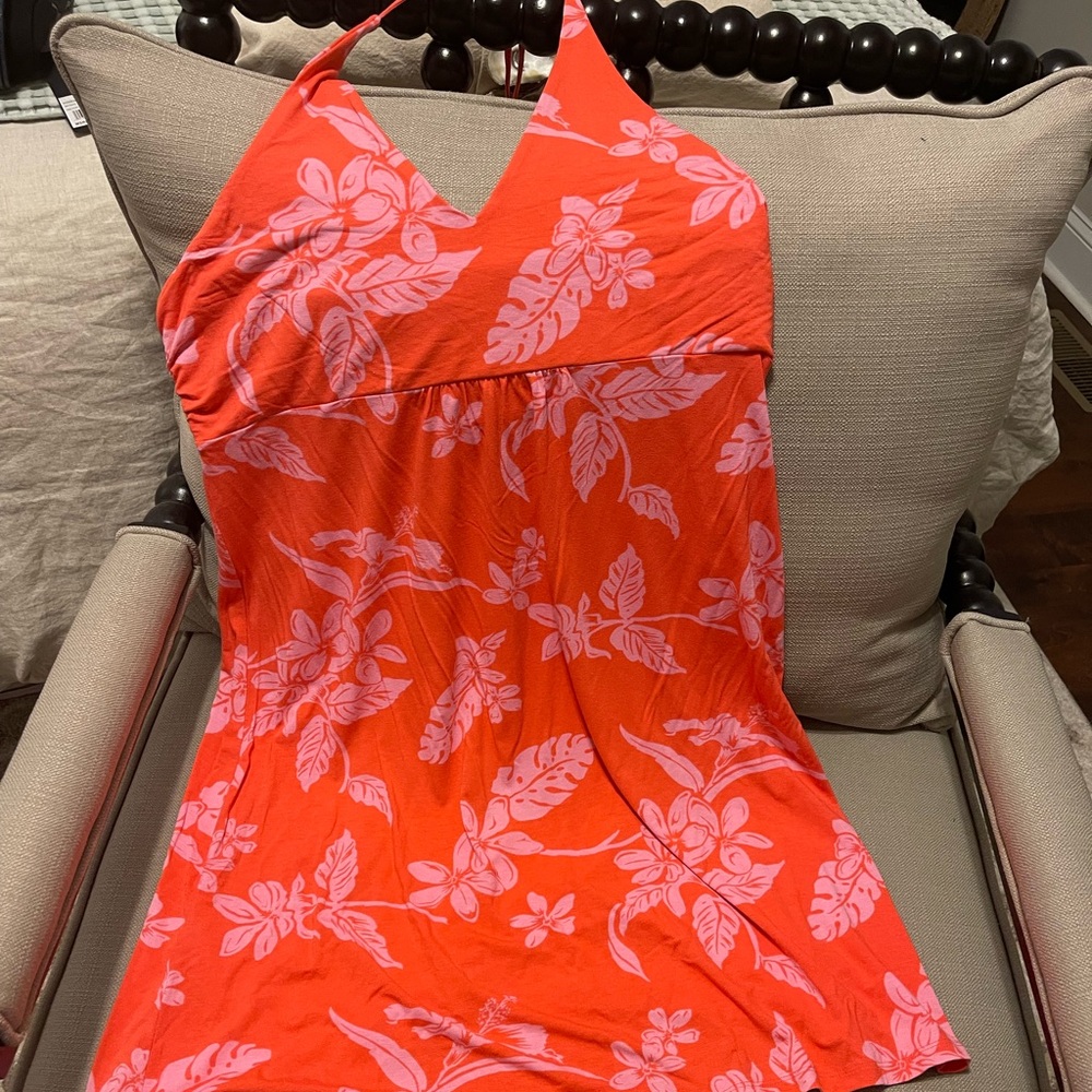 Tommy Bahama Coral Red Floral Slip Dress